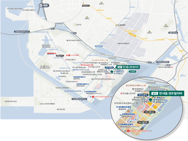 송도 한내들 센트럴 입지환경